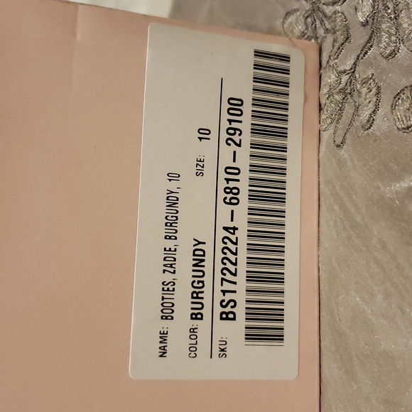 these cute velvet soft Burgundy booties have 4 inch heel - Picture 5 of 6